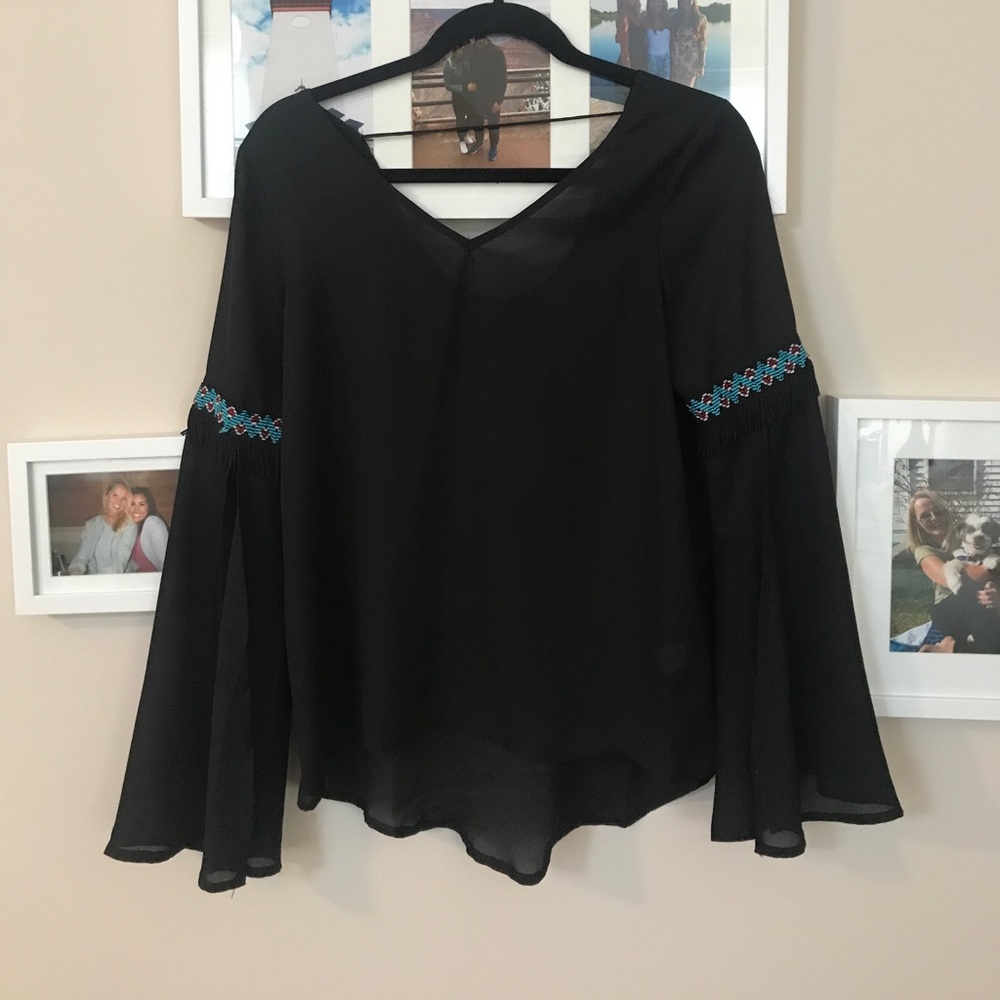 Sheer black blouse