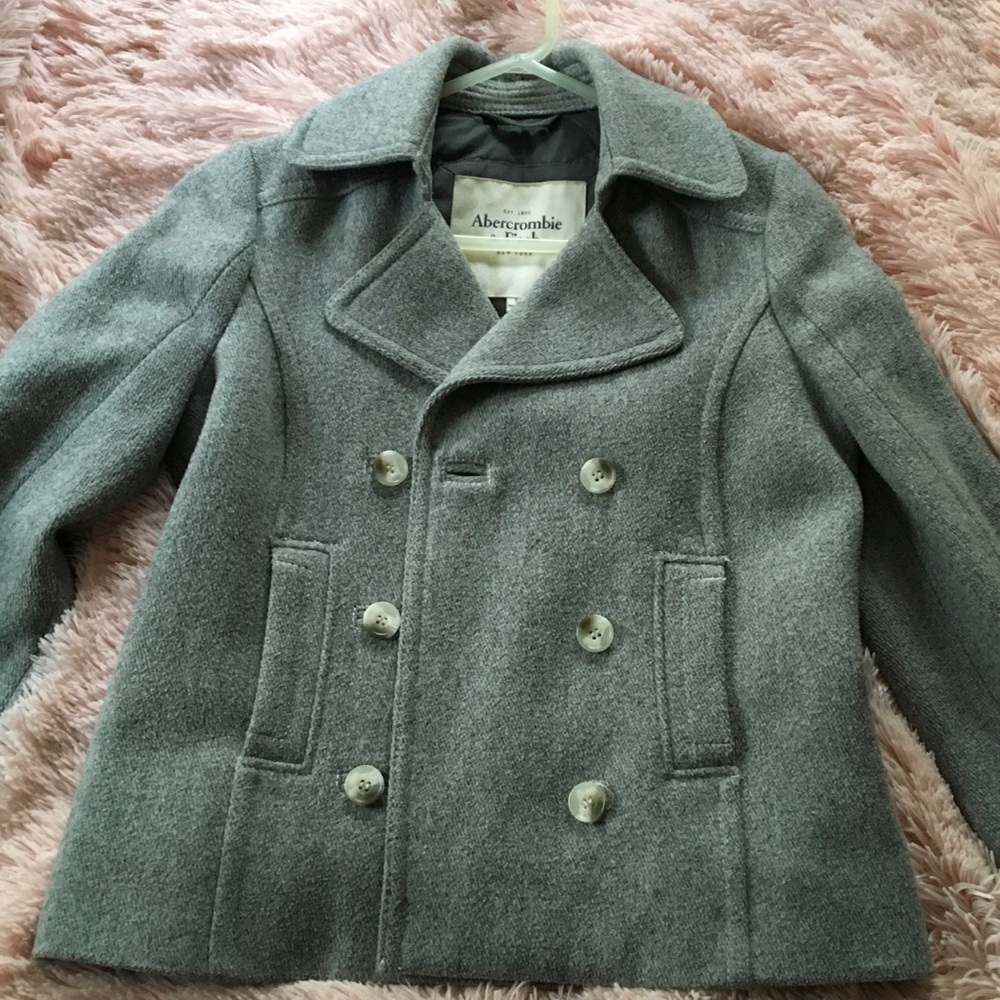 Abercrombie and fitch grey winter pea coat