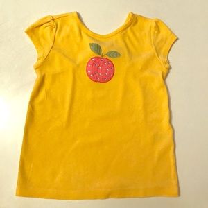 Girls cotton shirt with apple appliqué