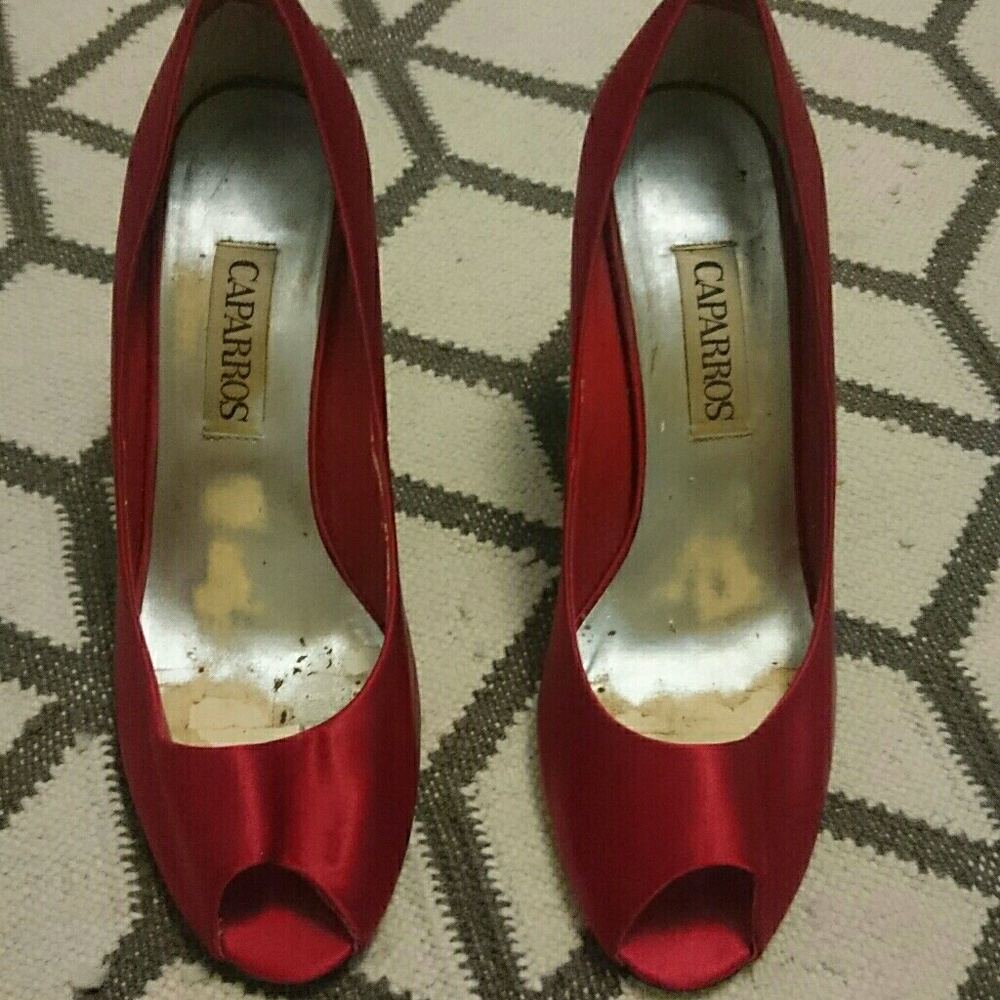 Caparros satin peep-toe heels