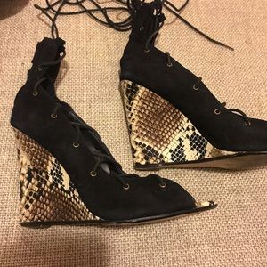 SOLD Zara Suede Lace Up Wedges