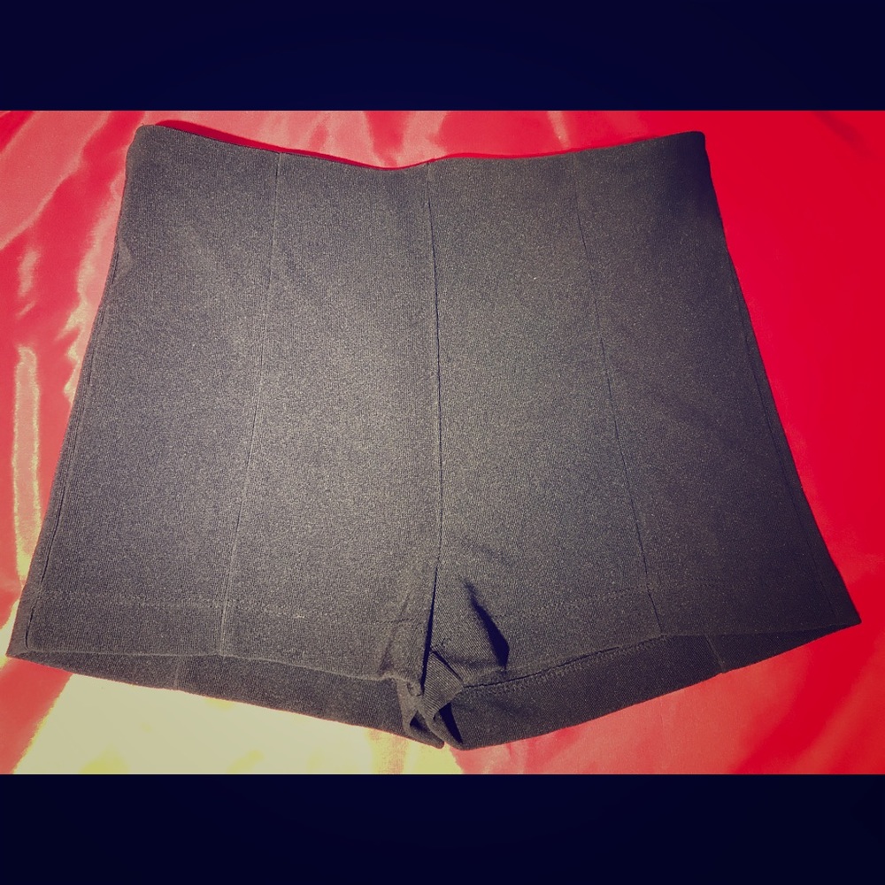 Black high wasted shorts