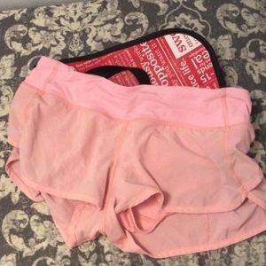 Pink Lululemon speed shorts