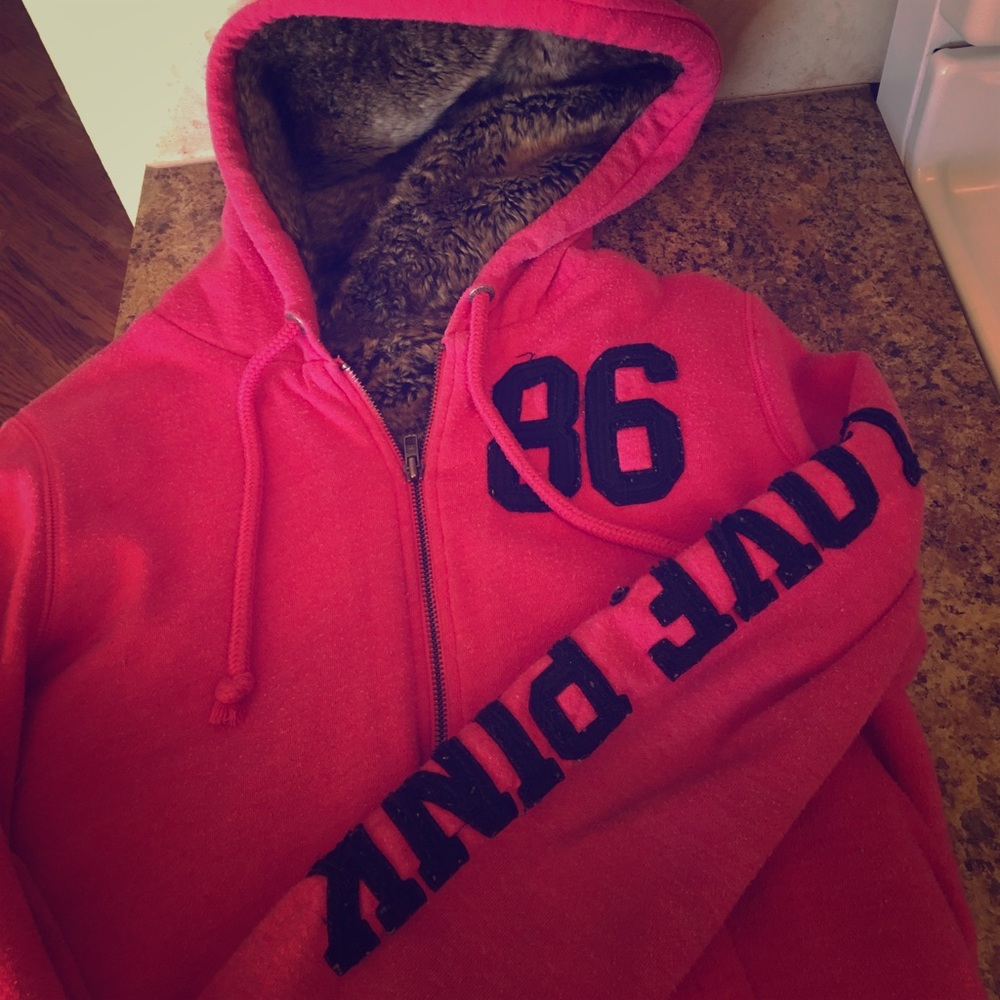 Victoria secret love pink 86 zip up jacket
