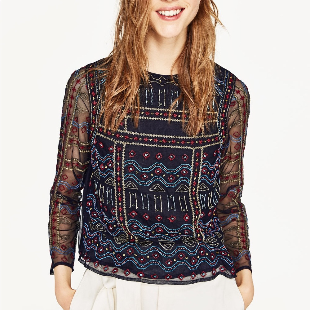 Zara Embroidered Top