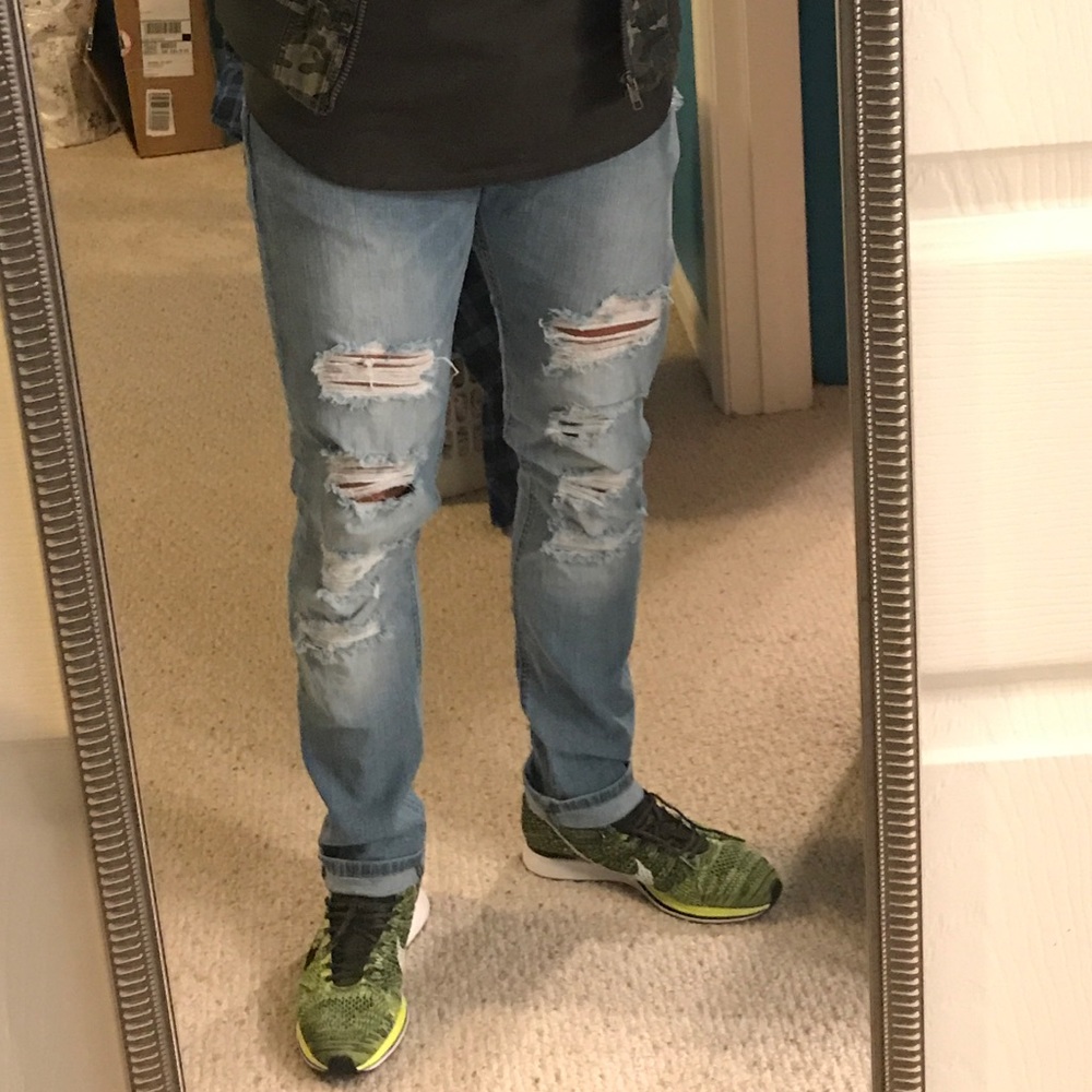 H&M skinny destroyed jeans.