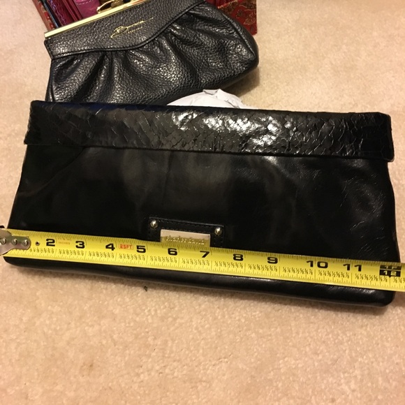 New with Tag Charles David Black Leather Clutch - Picture 3 of 6
