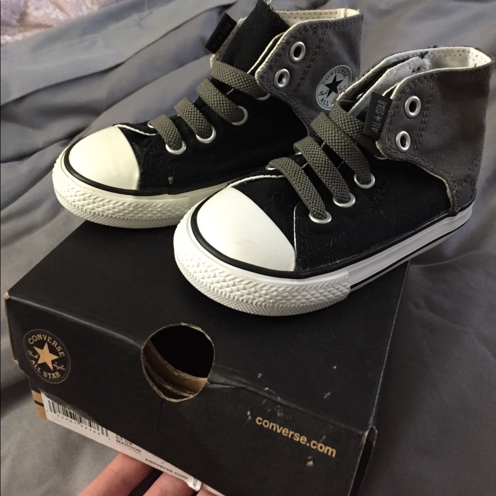 Toddler converse size 7 black grey chucks
