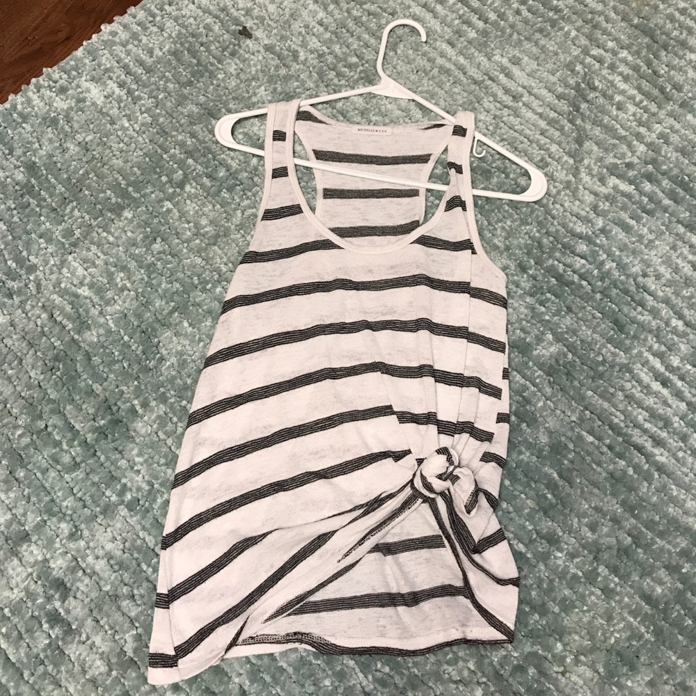 BLACK & WHITE STRIPPED TAMK TOP