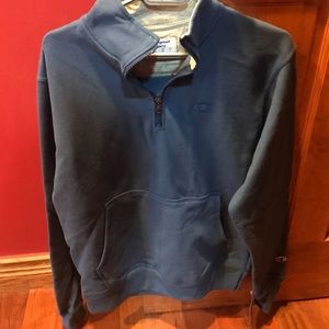 Mens Champion Small Blue 1/4 Zip Sweatshirt Fleece