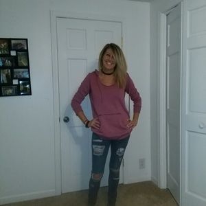 Faded maroon loose sweater