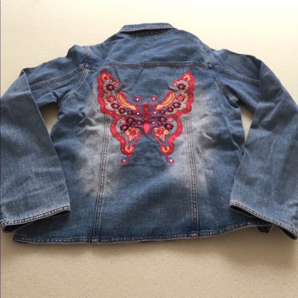 Central Falls Butterfly (on back) Jean Jacket - M