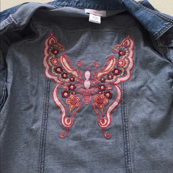 Central Falls Butterfly (on back) Jean Jacket - M - Picture 5 of 6