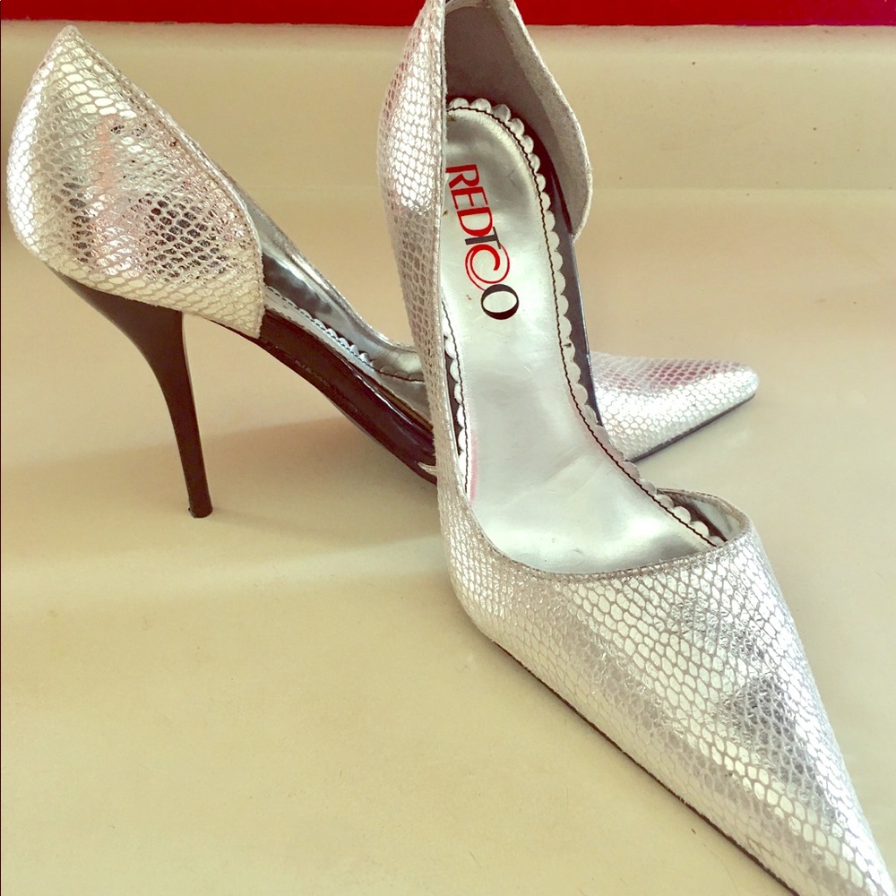 Elegant silver heels never used