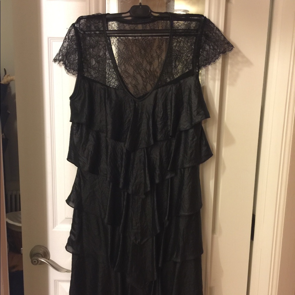 BCBG Max Azaria black leather dress