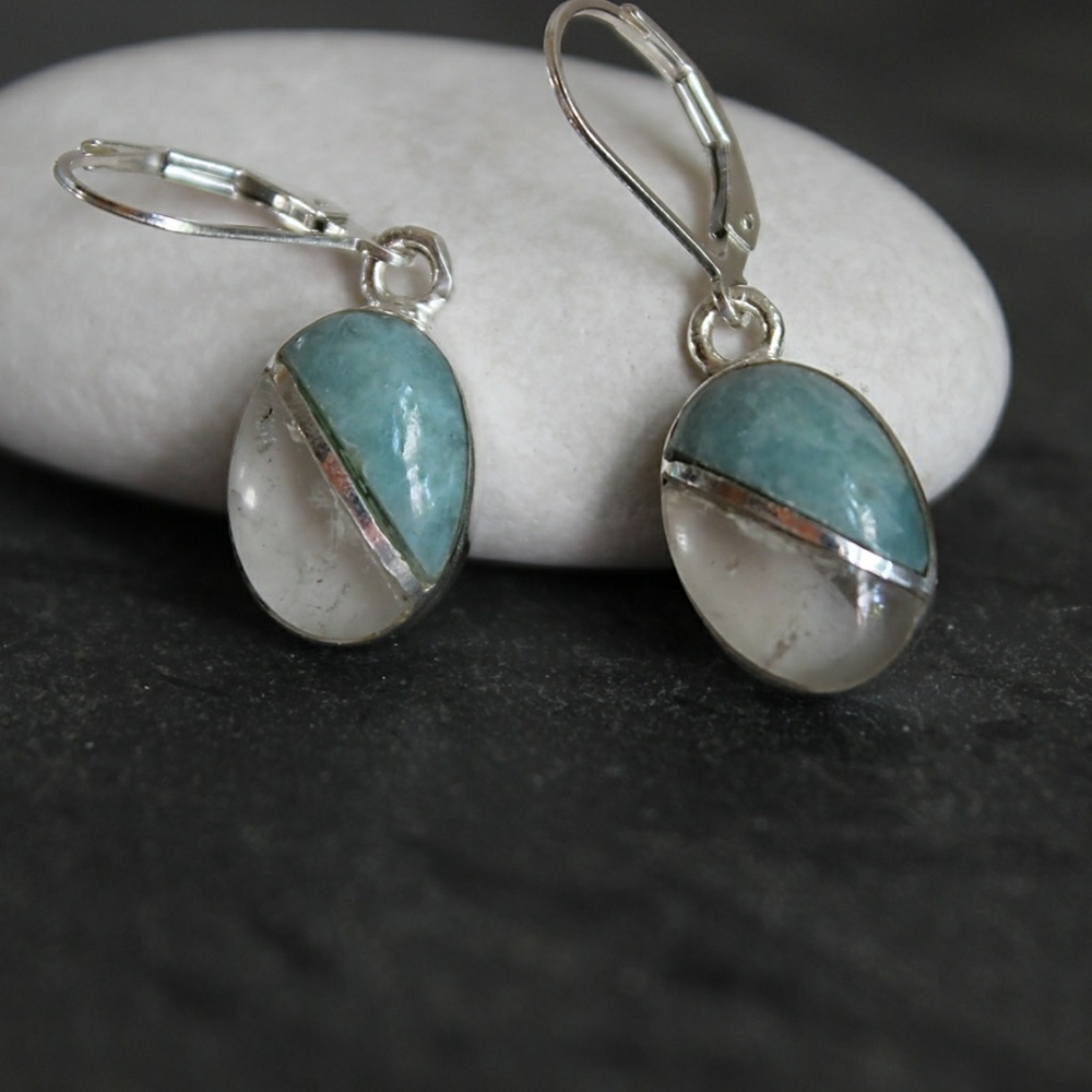 Larimar & Topaz Sterling Silver Earrings