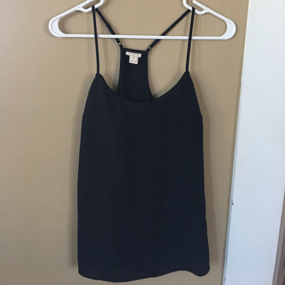 J.crew razor back black cami