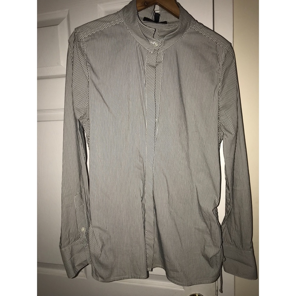 BCBG Max Azria Pinstripe Long-sleeve Bt Down Shirt