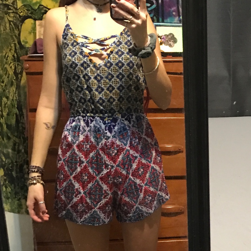Patterned romper