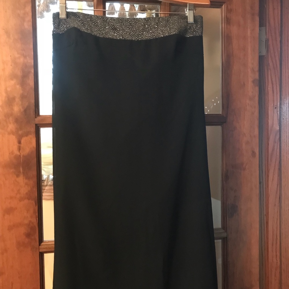 A Line strapless evening gown