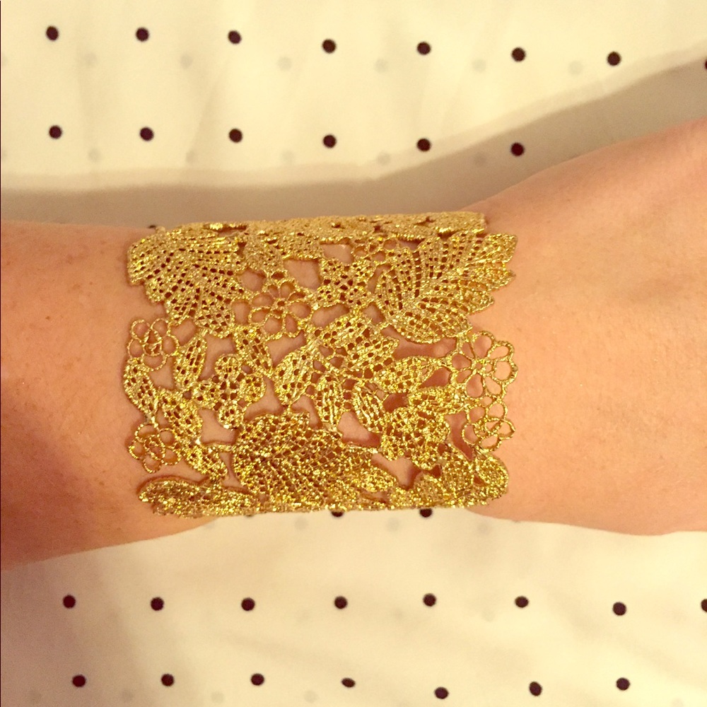 Stella & Dot gold lace cuff NEW! $50