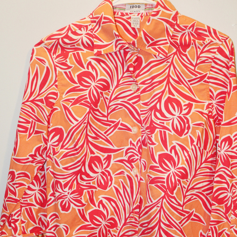 Izod Button Front Shirt Women's Size Small