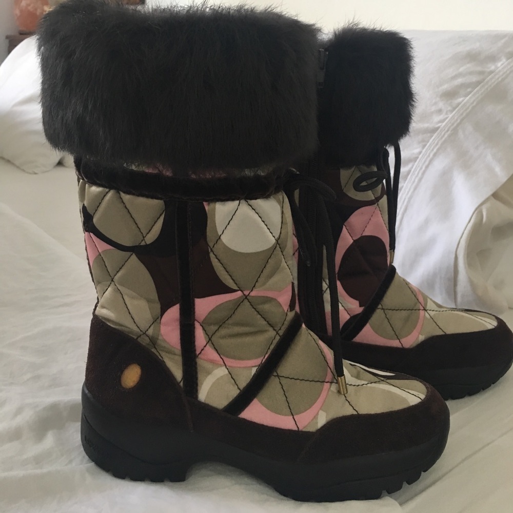 Coach fur winter boots