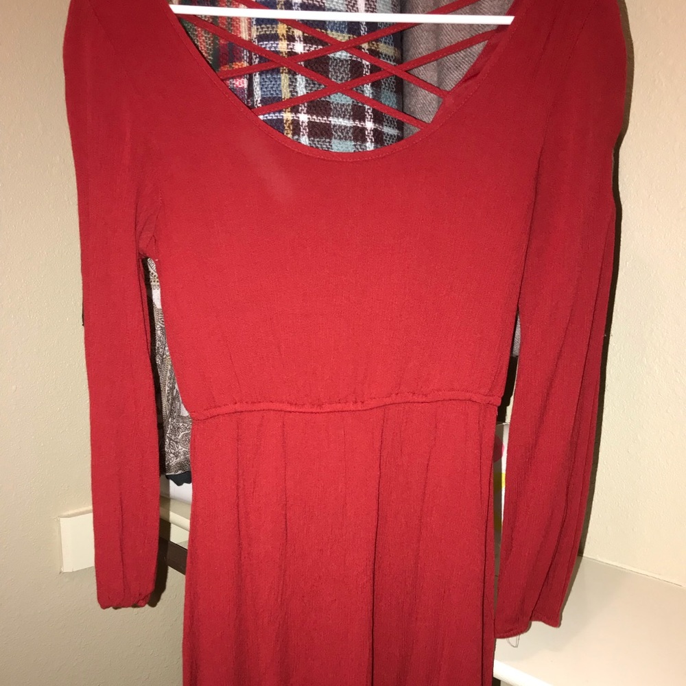 Red Dress with Cross Back