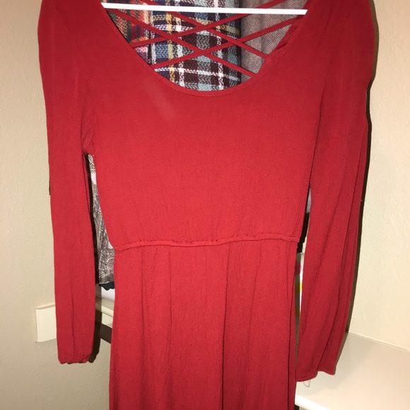 Red Dress with Cross Back - Picture 1 of 2