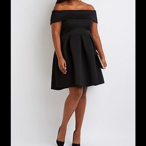 Charlotte Russe Off-the-shoulder Skater Dress