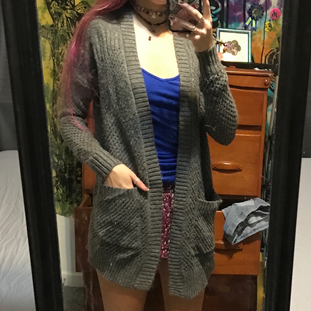 Gray cardigan