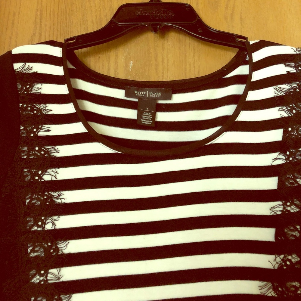 White House | Black Market Top with lace