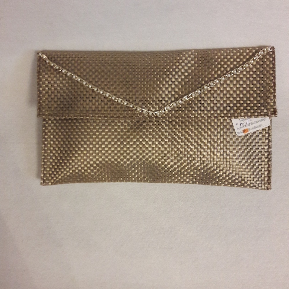 NWT Gold Woven Clutch