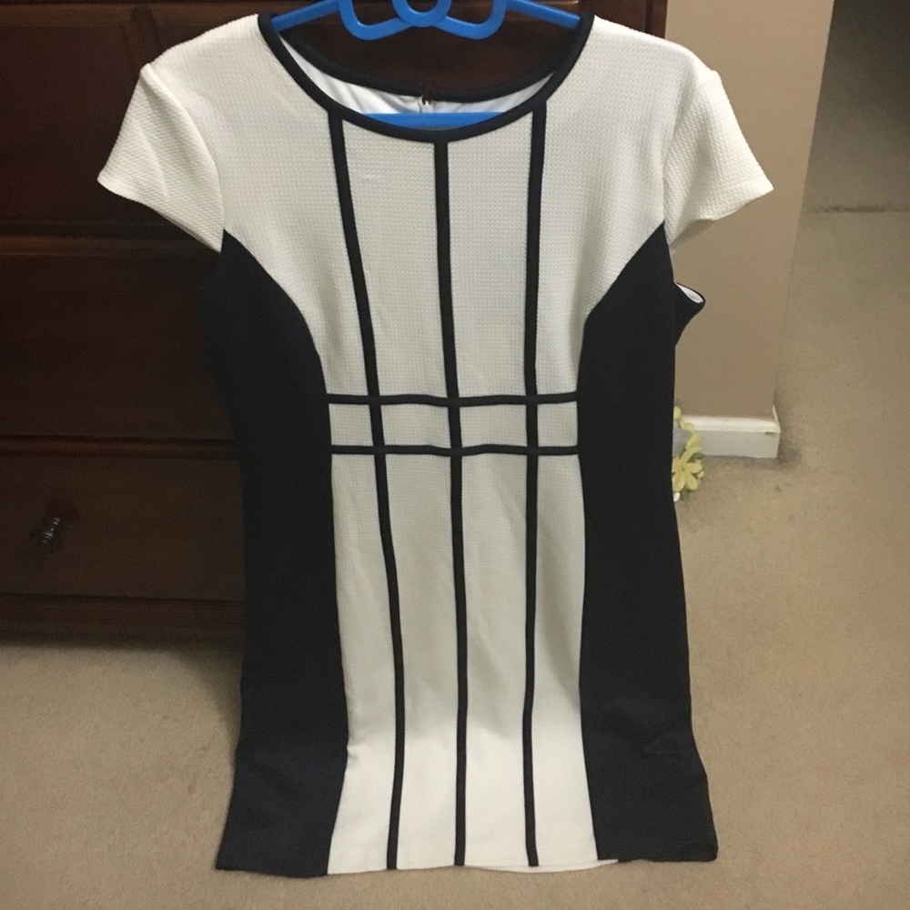 Navy Blue & White Dress