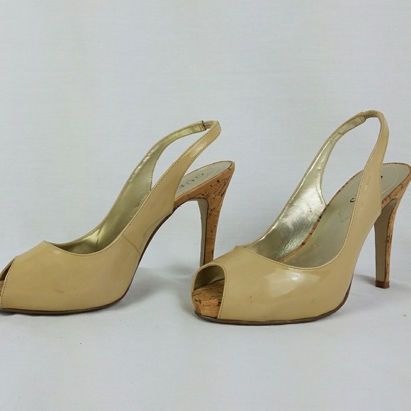 Guess tan sling back stilettos size 6 - Picture 2 of 4