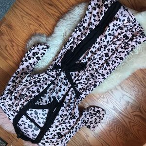 Pink and Black Robe and Sleep Dress Set