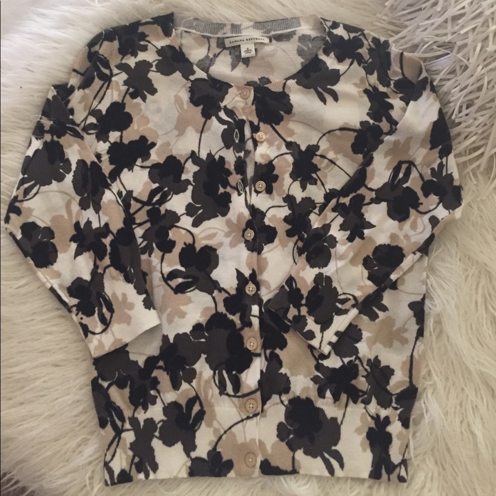 Banana Republic Floral Cardigan New