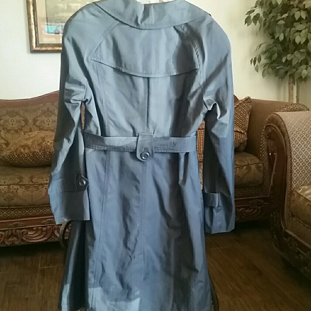 East 5th women's black trench coat size Large.
