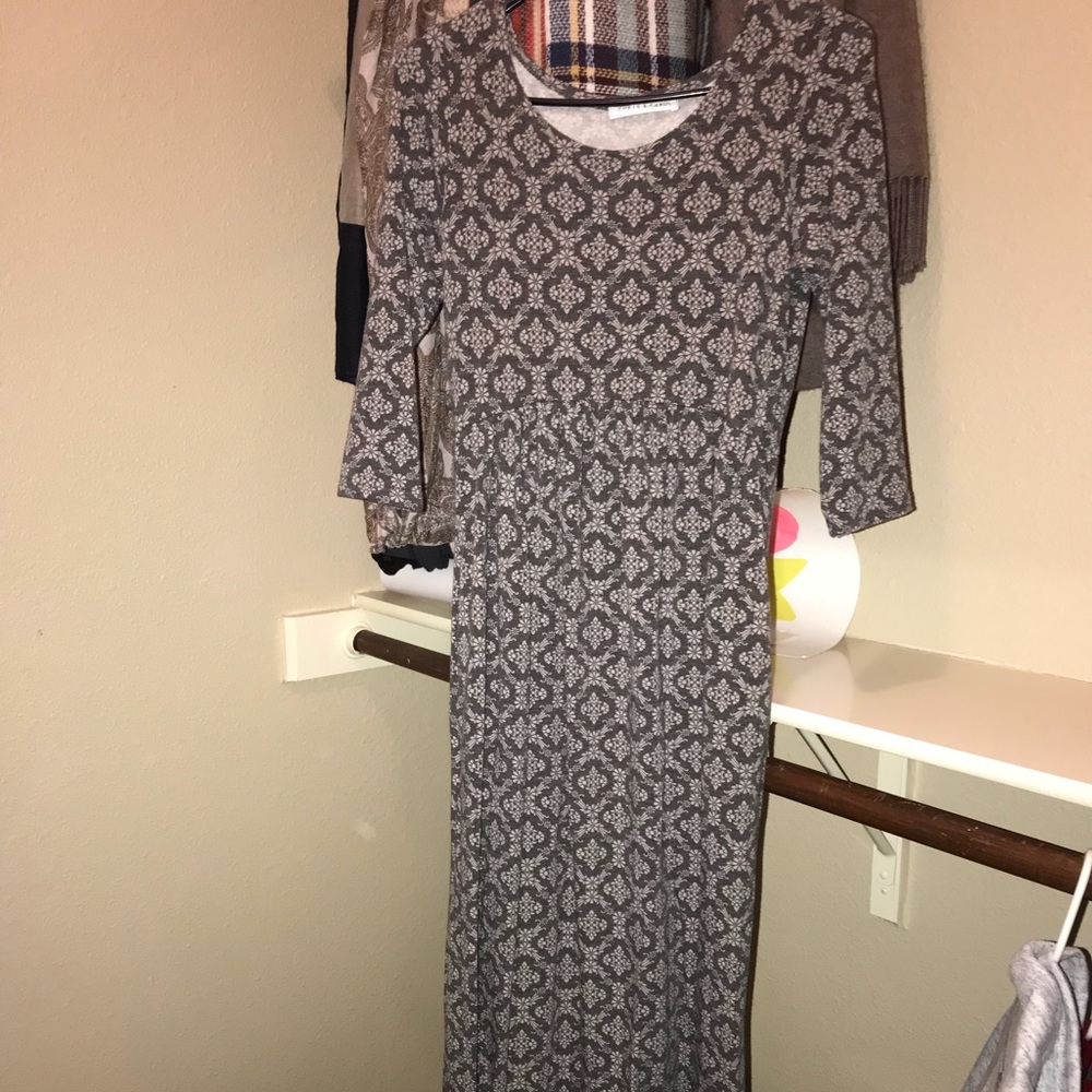 NEVER WORN; Gray Maxi Dress