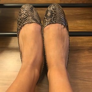 Snake print flats
