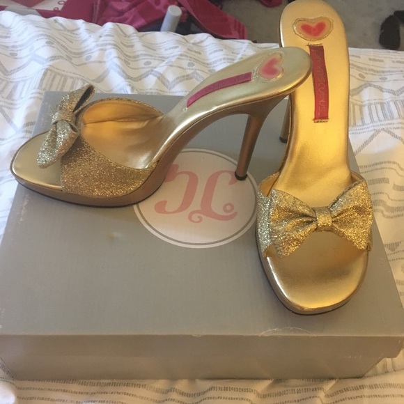 Gold heels-worn once - Picture 1 of 4