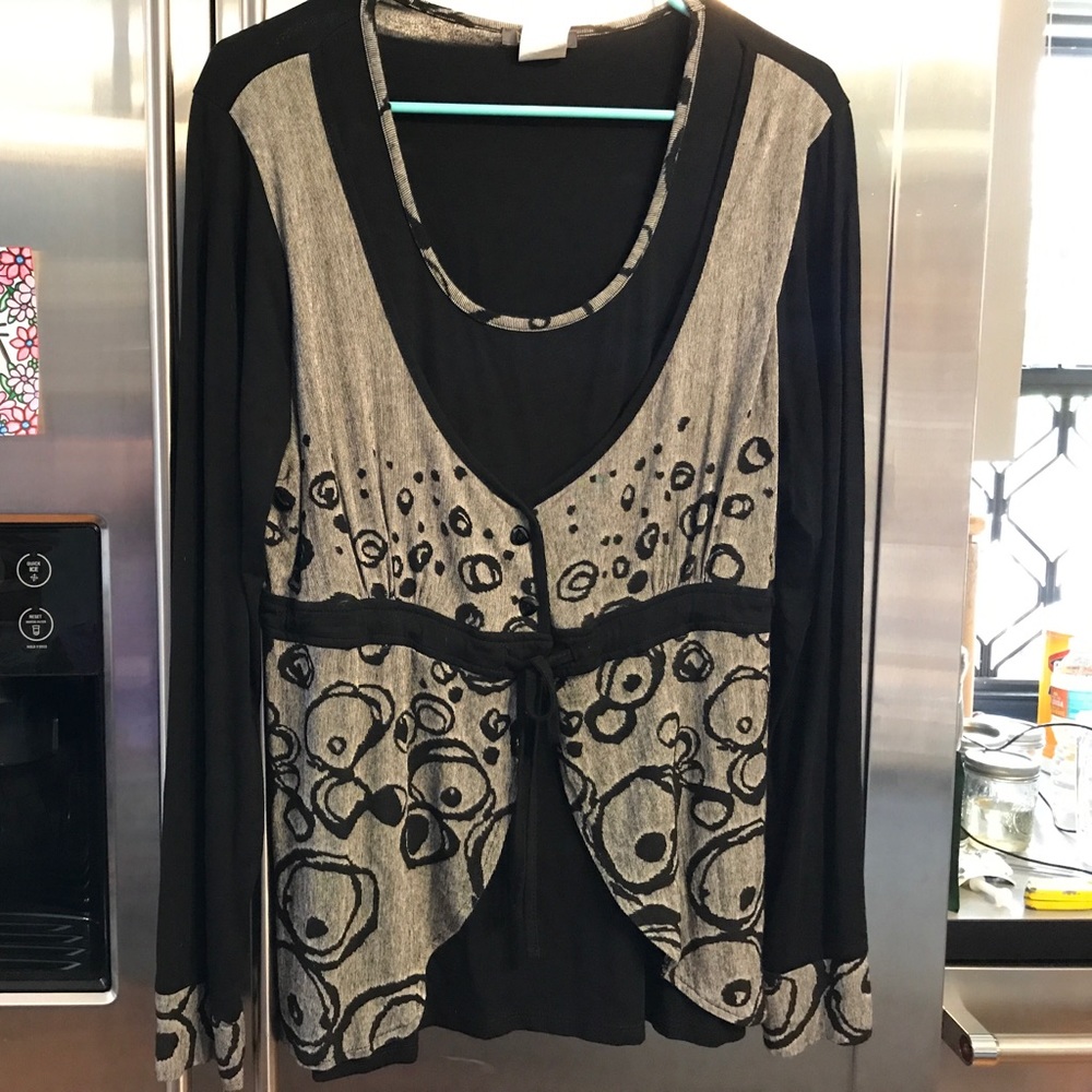 Dolcezza Long Sleeved Shirt w/Faux Vest (Large)