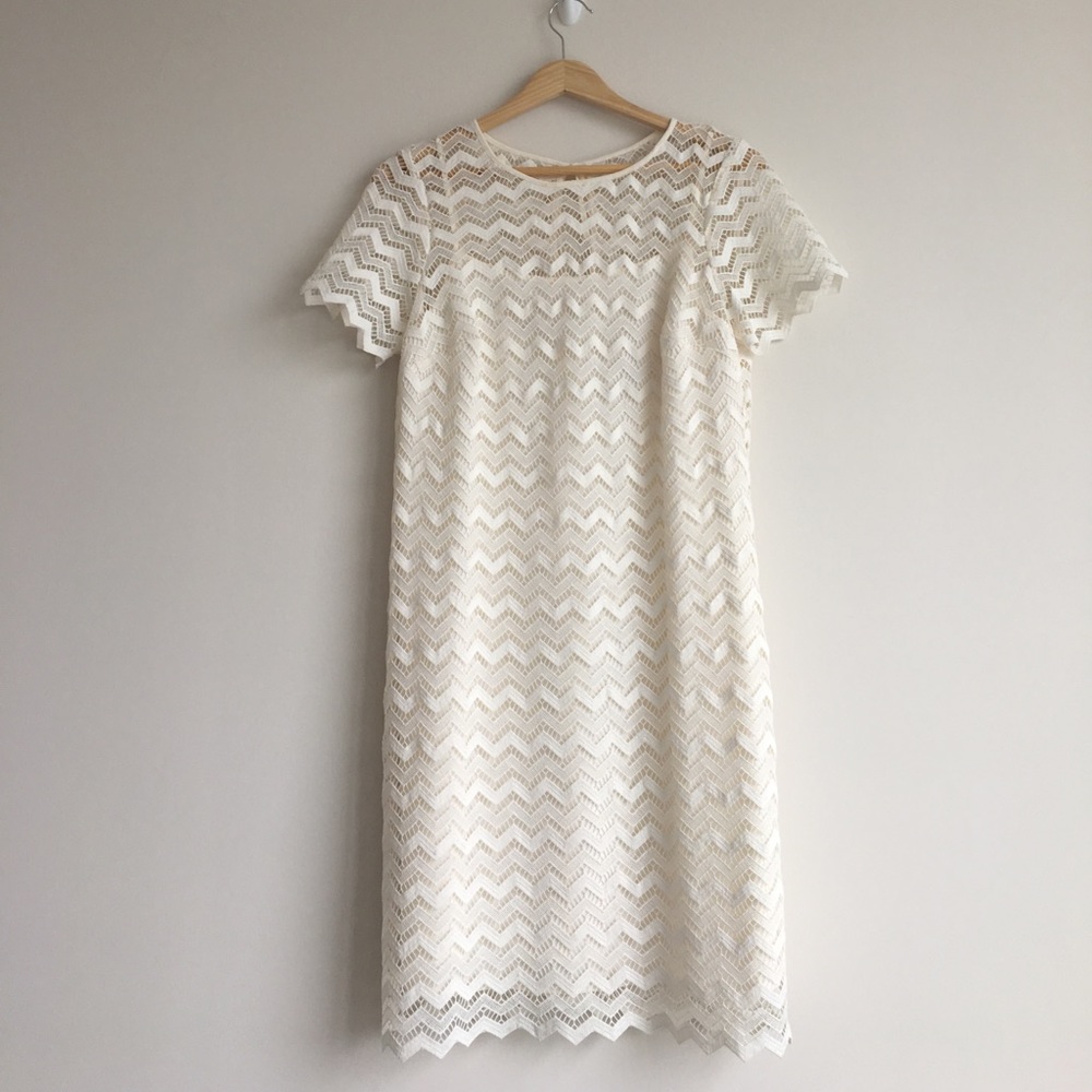 Cream sheath dress