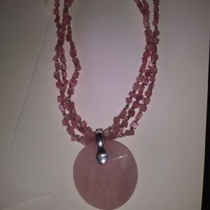Premier Designs 3 strand pink necklace