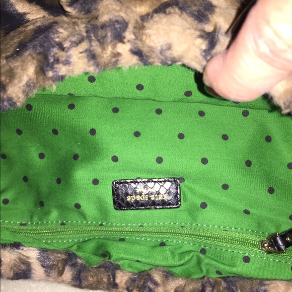 Auth Kate Spade leopard print faux fur hobo bag - Picture 3 of 6