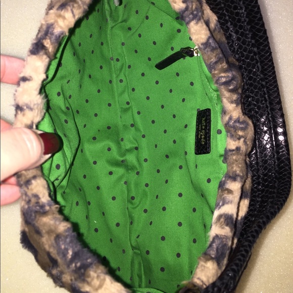 Auth Kate Spade leopard print faux fur hobo bag - Picture 4 of 6