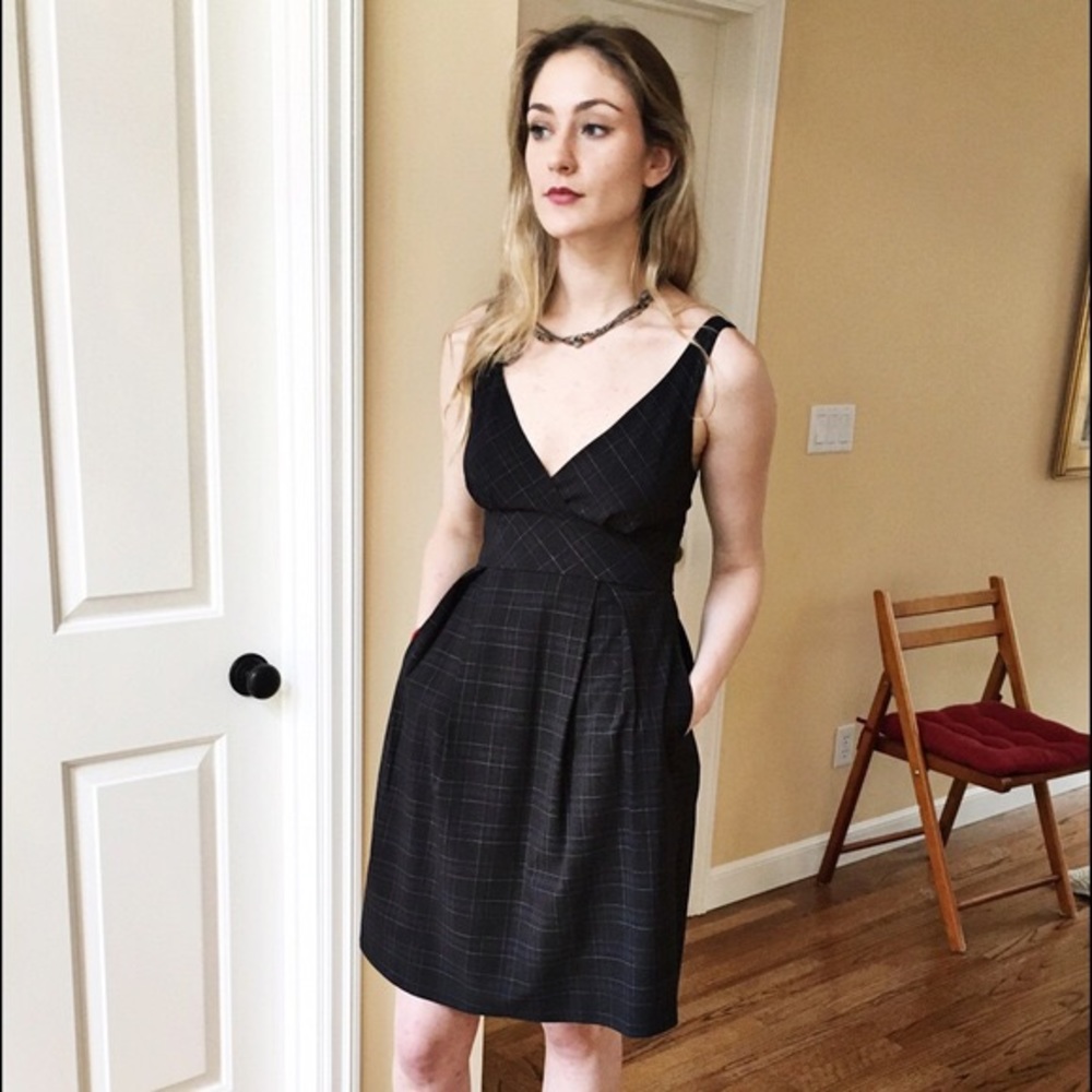 Anthropologie Scotland Yard Dress Grid Plaid Sz 2