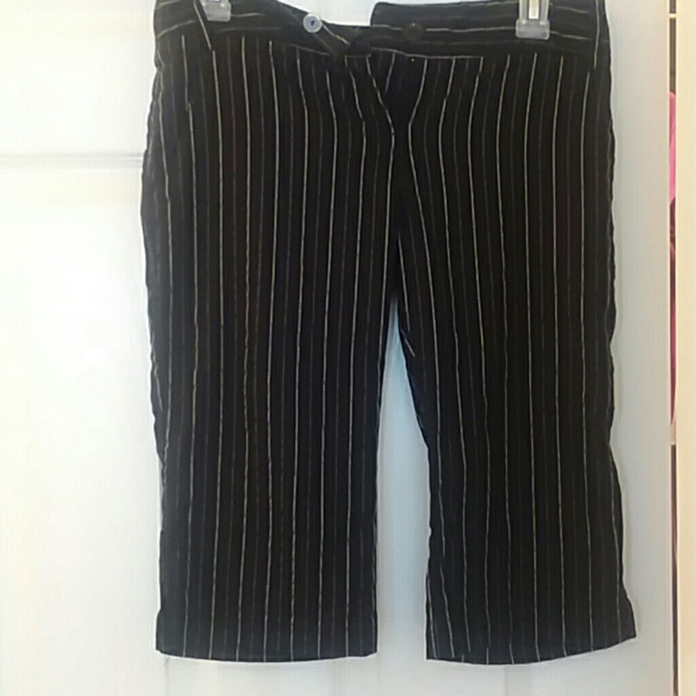 Dress Capri Pants - Black Pinstripe - Size 3