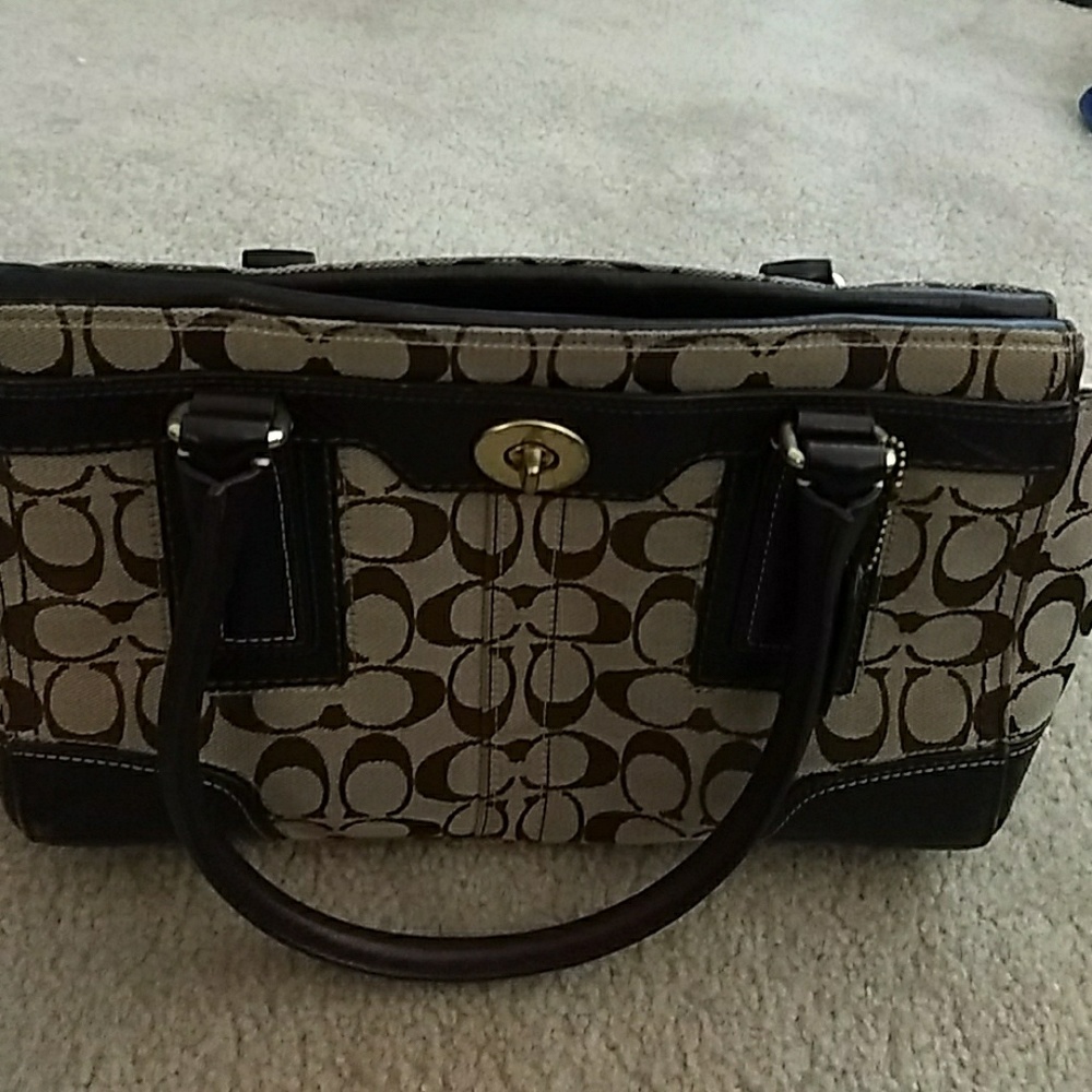 Coach original brown two handle purse