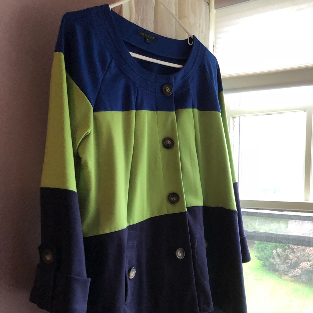 Color block swing jacket